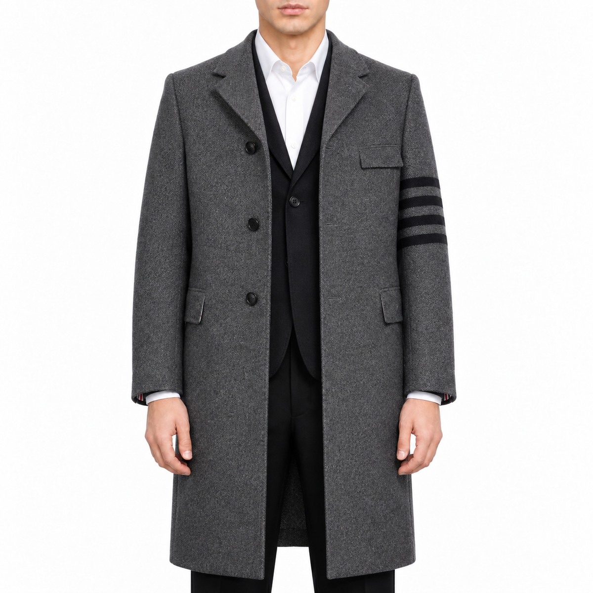 Unisex long wool coat | Thom Browne