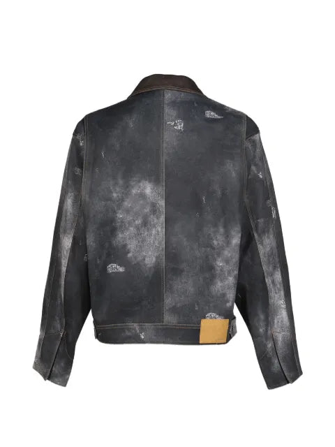 We11done distressed faded-effect jacket