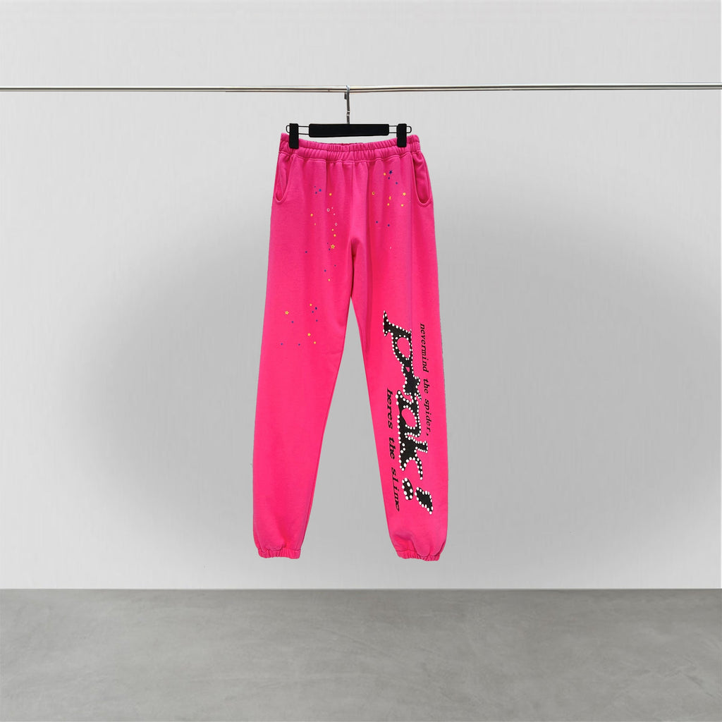 Sp5der Sweatpants Graffiti Trousers Terry Shorts
