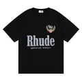 Rhude T Shirt Eagle Print Hip Hop Men's and Women's Same Loose Casual