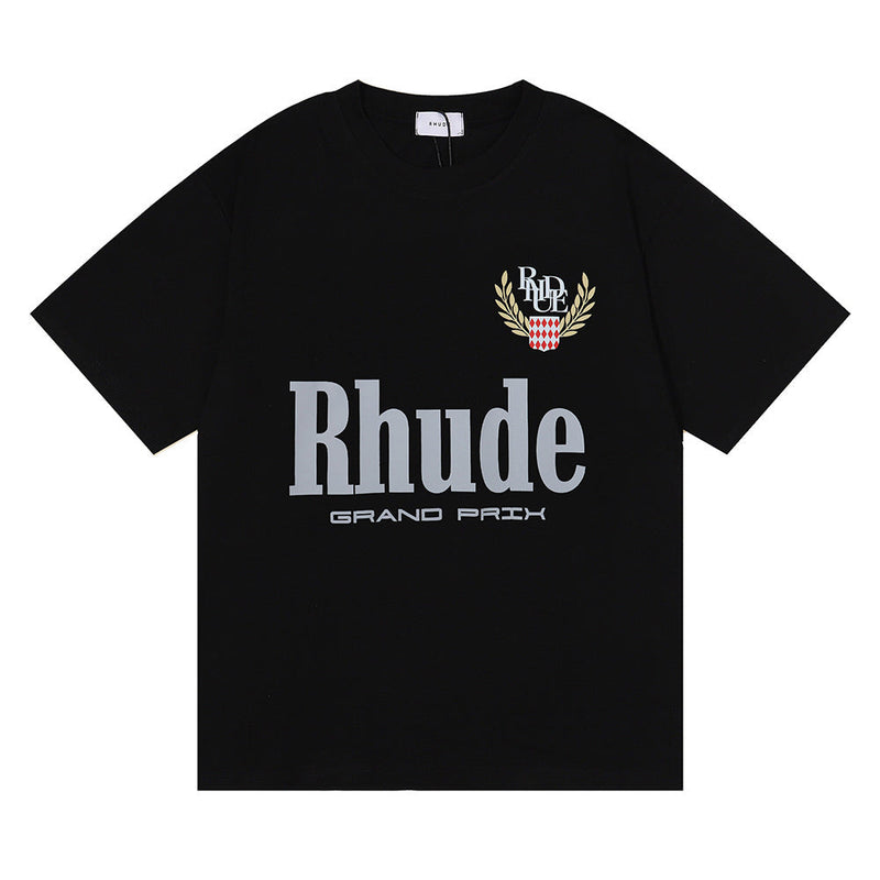 Rhude T Shirt Eagle Print Hip Hop Men's and Women's Same Loose Casual