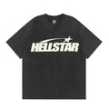 HS T Shirt Simple Distressed Star Portrait Printing Casual Loose