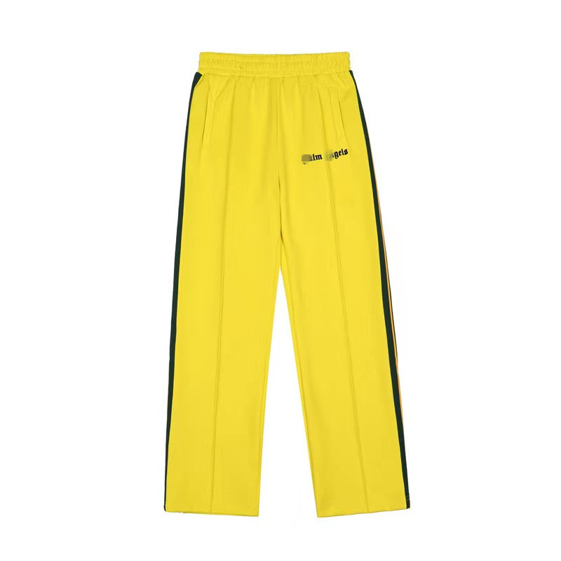 Palm Angels Pants Black and White Striped Casual Trousers Sports Pants