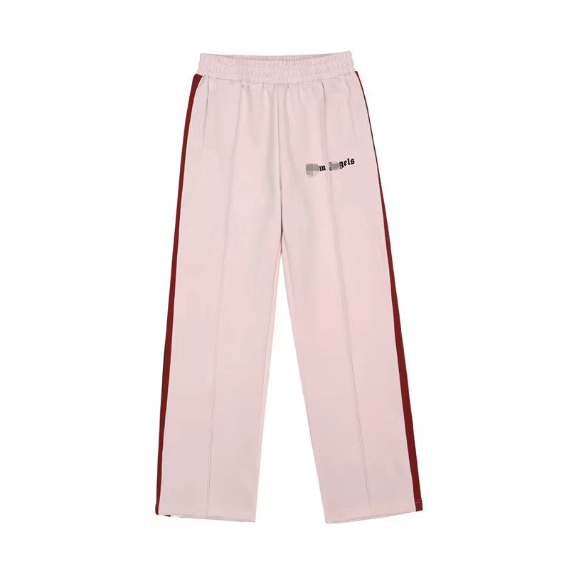 Palm Angels Pants Black and White Striped Casual Trousers Sports Pants