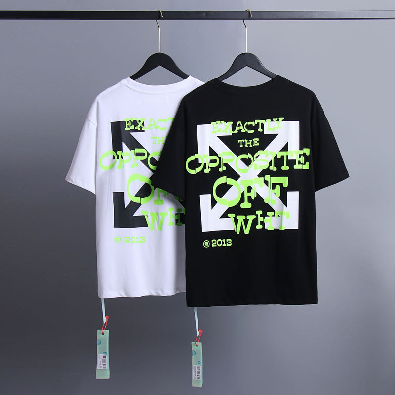 Ow T Shirts Yellow Letter Arrow for Men and Women