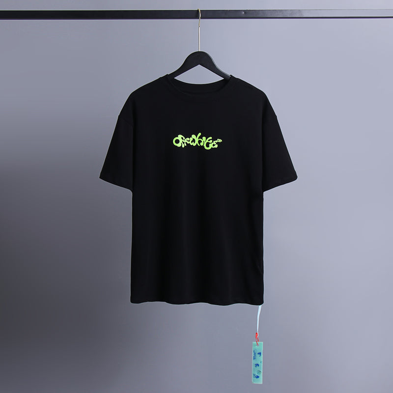 Ow T Shirts Yellow Letter Arrow for Men and Women