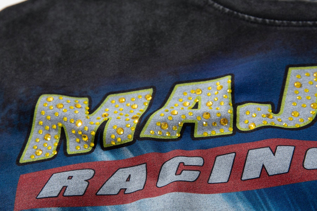 MAJESTIK Racing Graphic Washed Black T-Shirt