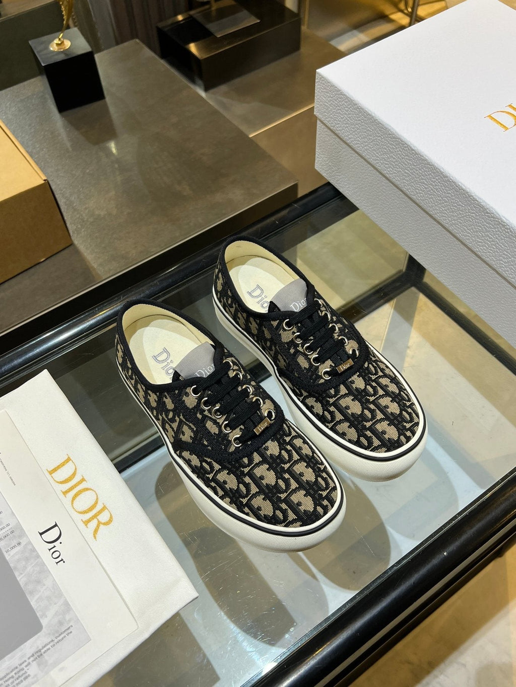 Dior Embroidered Floral Low-Top Sneakers